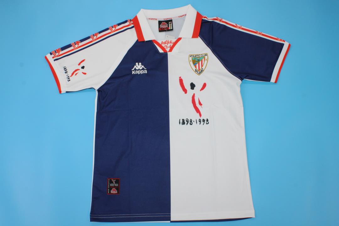 AAA Quality Athletic Bilbao 97/98 Away White/Dark Blue Jersey